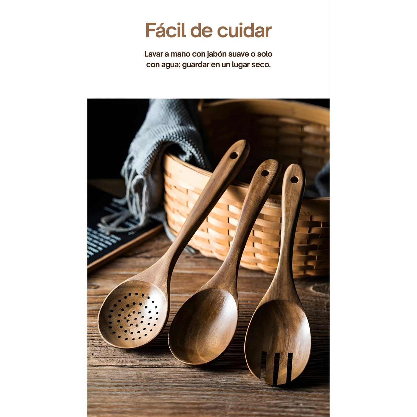 Set de cocina, Teca (9 piezas)