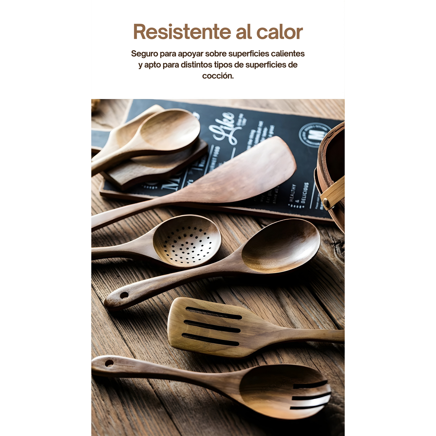 Set de cocina, Teca (9 piezas)