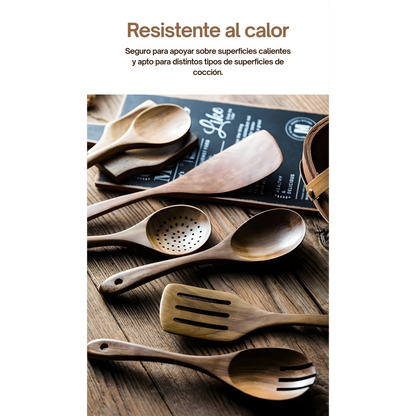 Set de cocina, Teca (9 piezas)