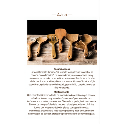 Set de cocina, Teca (9 piezas)